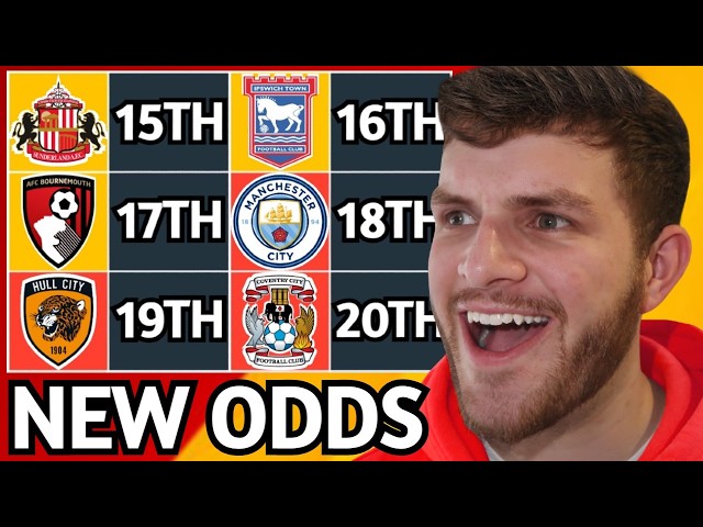 NEW PREMIER LEAGUE RELEGATION ODDS!!