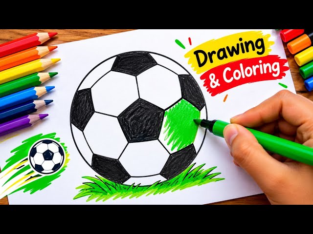 ⚽♥️How to Draw a Football♥️ ⚽ | Easy Football Drawing for Beginners | Step by Step