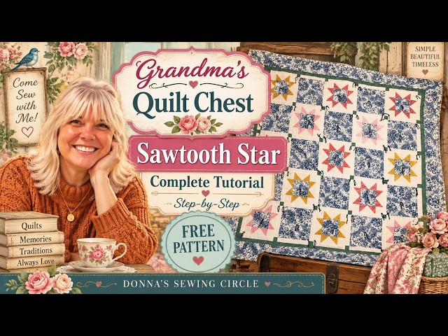 HOW TO MAKE A SAWTOOTH STAR QUILT for Beginners | FREE Pattern + Full Tutorial