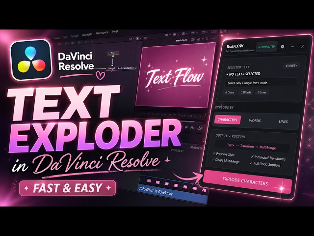 How to Shatter Text in DaVinci Resolve (Fusion Tutorial) Easy and Fast
