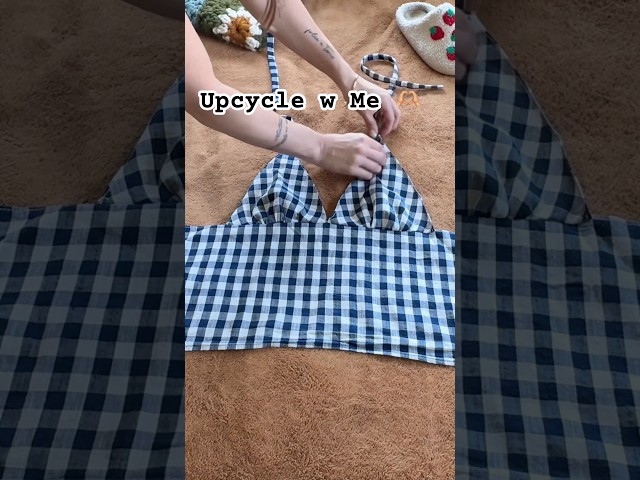 Halter Upcycle #thriftflip #upcycledfashion #sewingtutorial #easysewing #thriftedfashion #upcycle