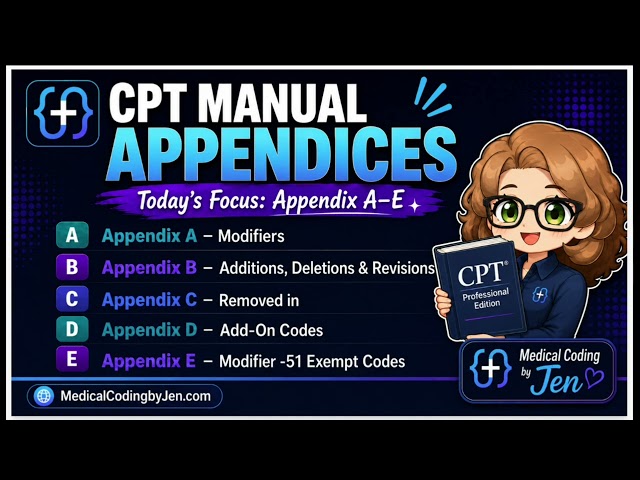 CPT Manual Appendices Explained  Your Exam Prep Guide #medicalcodingbyjen #medicalcoder #examprep
