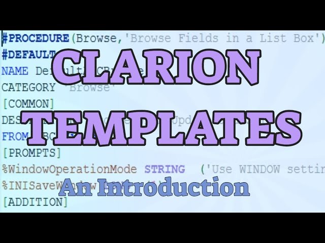 Clarion Template Types - An Introduction