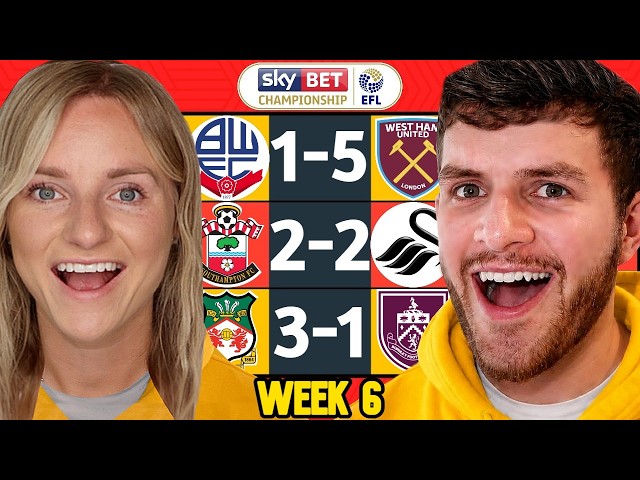 CHAMPIONSHIP WEEK 6 PREDICTIONS