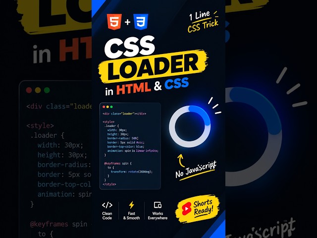 CSS Loader in HTML & CSS 🔥 | No JavaScript Required
