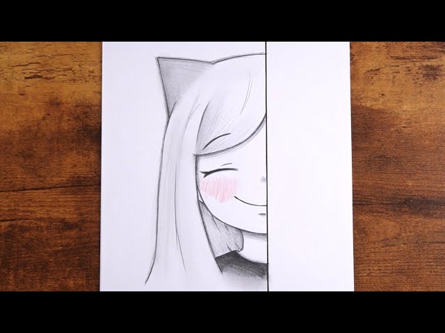 How to Draw a Cute Anime Cat Girl 🐱 | Easy Pencil Drawing Tutorial
