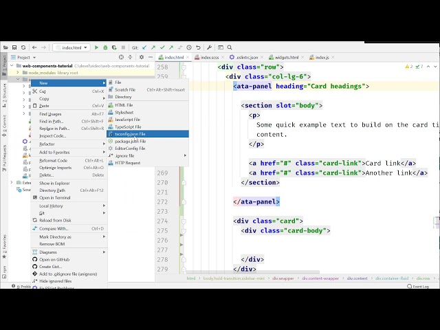 1. Web Components tutorial: panel tag