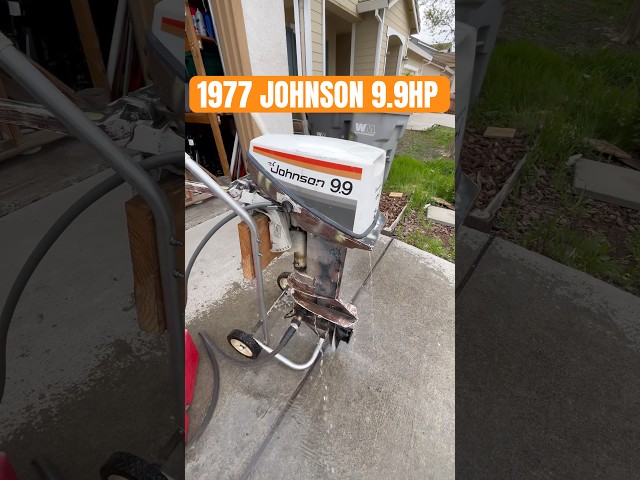 Testing this 1977 Johnson 9.9hp outboard after sitting a few years. #johnson#evinrude#2stroke