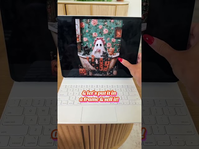 👻 I’m gonna show you how to make Halloween wall art to sell on Etsy in one minute! 🖼️ Kittl makes