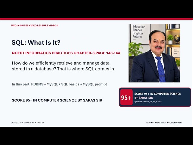 SQL Fundamentals | What is SQL? | RDBMS, MySQL & Basic Commands | Class 12 IP | Part 1