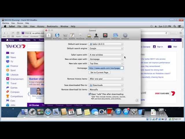 Change homepage in Apple Safari (MAC)