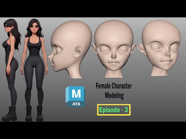 How to Model a Female Head in Maya | Beginner 3D Character Tutorial