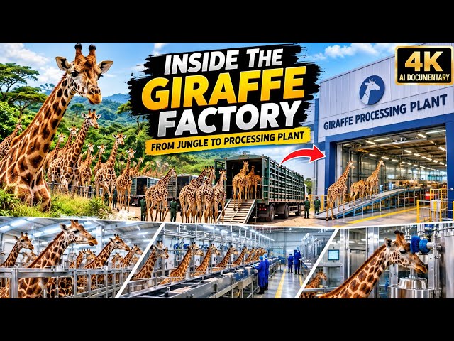 Inside a Giraffe Factory: From Jungle to Processing Plant | AI 4K Documentary😱😱