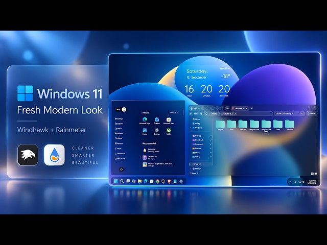 Windows 11 Customization for a Fresh Modern Look | Windhawk & Rainmeter