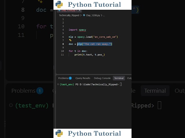 Cómo obtener la parte de la oración en spaCy | Tutorial de Python