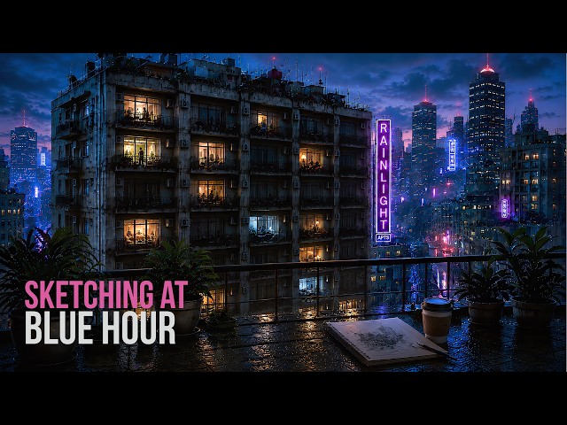Sketching at Blue Hour | Cozy Lo-Fi Hip Hop for Drawing, Reading & Focus