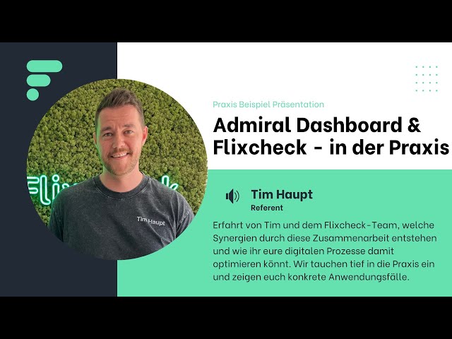 Flixcheck & Admiral Dashboard: Partnerschaft & Live-Demo - Webinar mit Tim Haupt