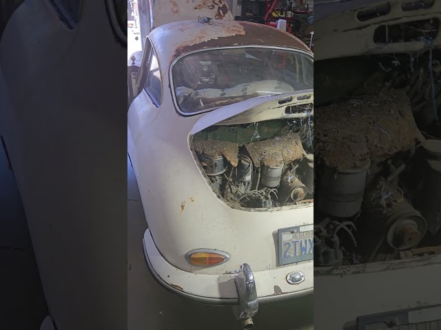 BARN FIND ! 1964 porsche 356 c first start by DRIVEN.CO