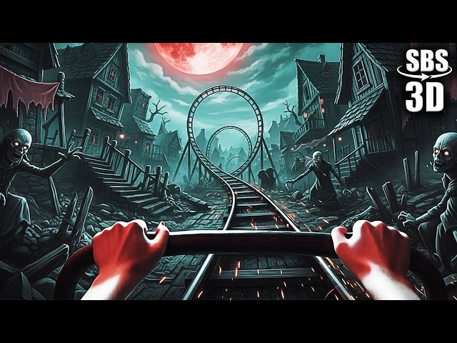 VR Roller Coaster in Haunted Village VR Videos