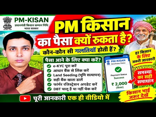 PM Kisan का पैसा क्यों रुक जाता है? 😱 ये 6 काम जरूर करें | PM Kisan Payment Status 2026