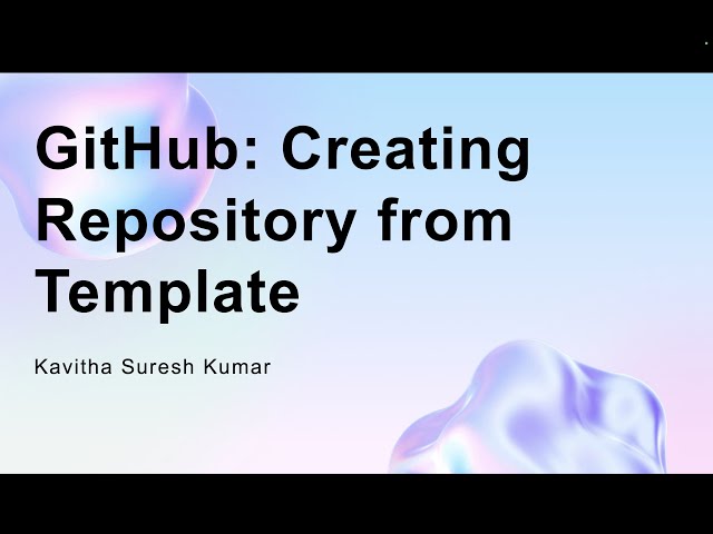 GitHub: Creating Repository from Template