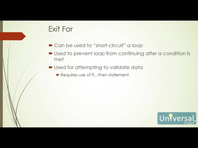 Lesson 5: Programming Loops - Visual Basic for Applications Course