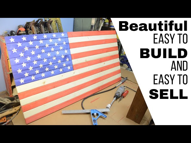 Beautiful Wooden American Flag