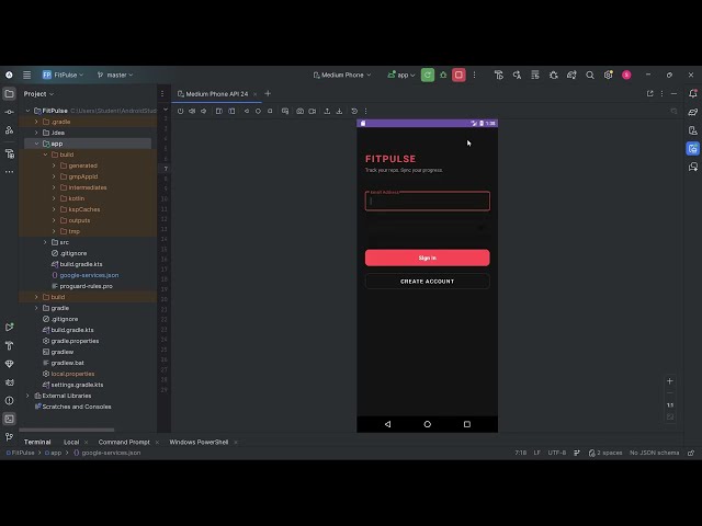 FitPulse (Android/Firebase) - Demo:User Authentication, Form Validation & Realtime Storage