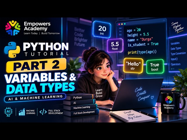 Python Tutorial for Beginners | Part 2 - Variables & Data Types | AI & Machine Learning