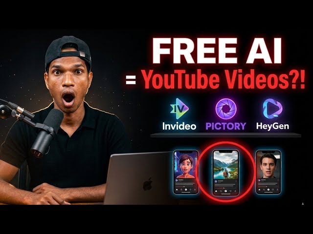 3 FREE AI Tools Jo Khud Banate Hain YouTube Videos 😳 (Bina Camera!)