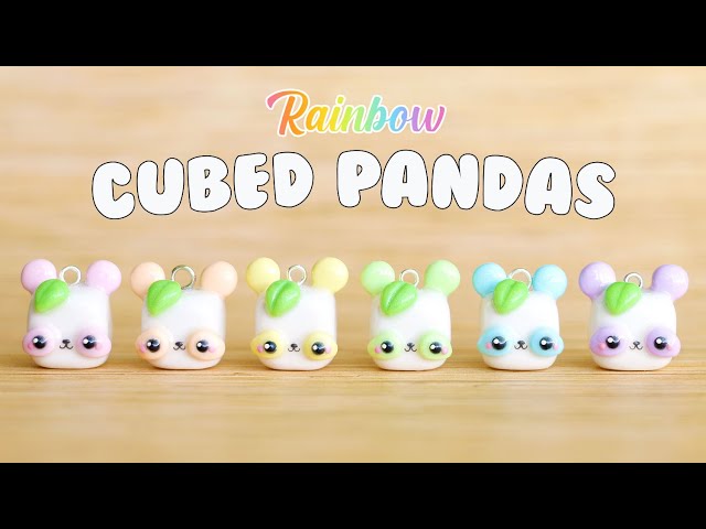 Rainbow Cubed Pandas │ Polymer Clay Tutorial