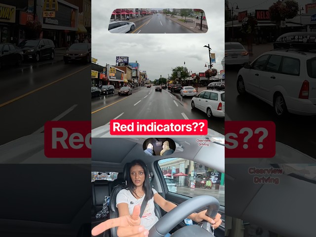 WHY ARE THE INDICATORS RED?? #driving #car #pov #canada #niagarafalls #red