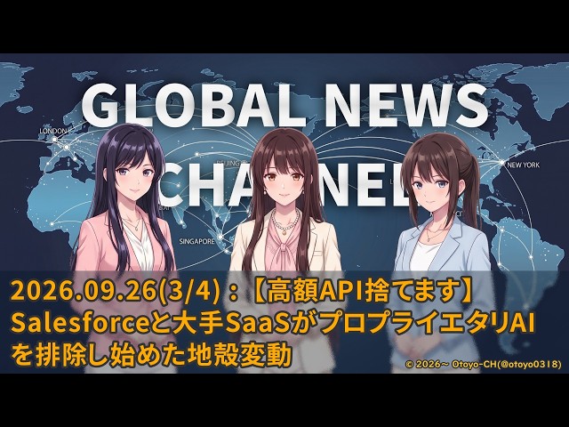 2026.09.26(3/4) :  【高額API捨てます】Salesforceと大手SaaSがプロプライエタリAIを排除し始めた地殻変動