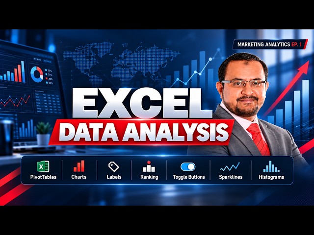 Marketing Analytics in Excel | Pivot Tables, Charts, Rankings, Sparklines & Histograms