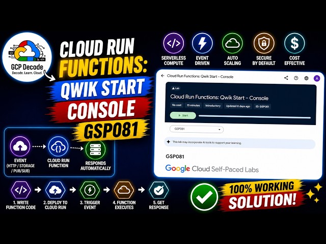 Cloud Run Functions Qwik Start Console | GSP081 | 100% WORKING SOLUTION | #googlecloudarcade