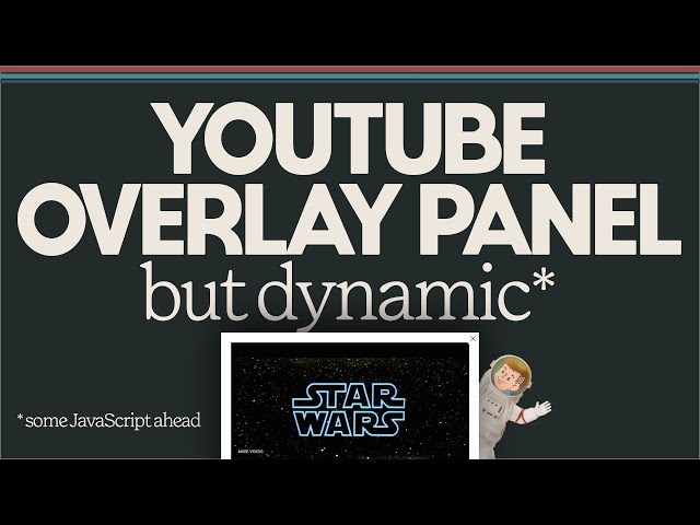 GenerateBlocks Pro YouTube Overlay Panel, but Dynamic!