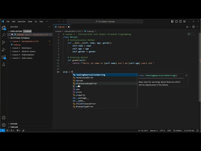 Introduction to Object Oriented Programming (OO Python Tutorials)