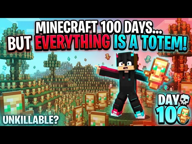 Minecraft 100 Days But Everything Is A Totem! #Minecraft #minecraft100days