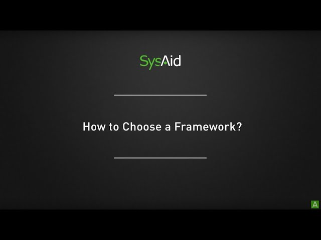 Stuart Rance's ITSM Tip #7:  How to Choose a Framework