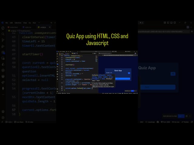 🚀 Build a Responsive Quiz App Using HTML CSS & JavaScript 🎯 #webdevelopment #programming #html #css