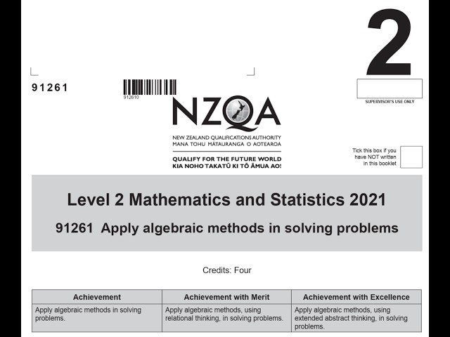 2021 NCEA Level 2 Algebra Exam Walkthrough | AS91261 Full Worked Solution