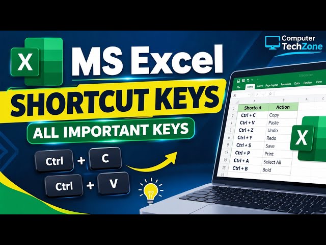 MS Excel All Shortcut Keys in Hindi | सभी Important Shortcut Keys Practical के साथ