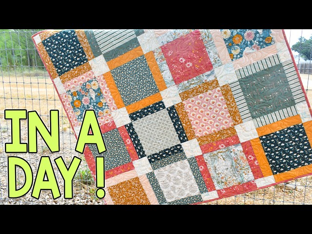 In A Day 10" Square Quilt Pattern | Spring Windows | Beginner | Multiple Quilt Sizes Available!
