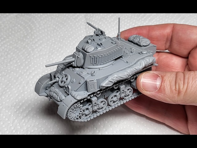 Brush painting Rubicon Models M5 Stuart wargaming miniature