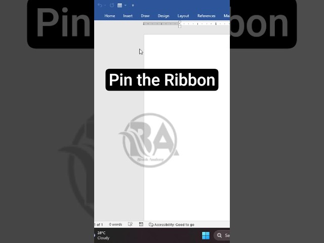 MS Word - Pin the Ribbon ll Show the Ribbon ll Enable the Ribbon ll Bivash Academy