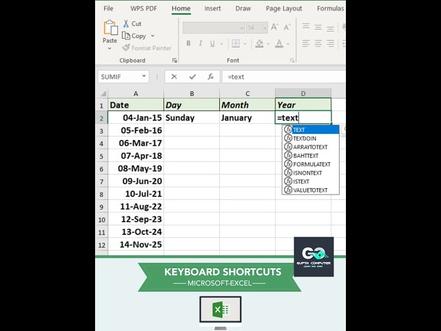 Excel Date Trick You Should Know! 🔥 #excel #exceltips #computereducation #exceltricks