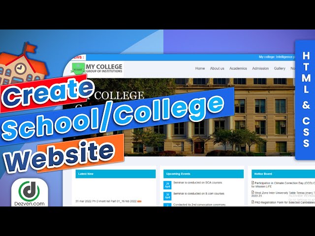 How to Create an School/College Website using Html CSS only 2023 #ecommerce #coding #html #school