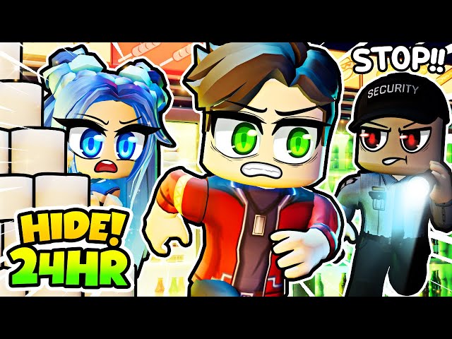 DON'T GET CAUGHT! We Stayed Overnight in a Roblox Mega Store!