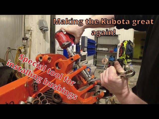 Installing new bushings and pins on my miniexcavator