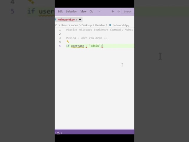 SyntaxError in Python – = vs == Fix!  Don't Make This Mistake! Explained!#pythontutrial